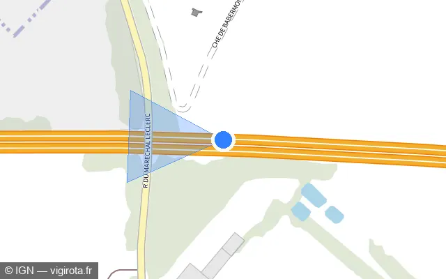 Vue plan de l'emplacement du radar de vitesse moyenne à Anstaing sur A 27 / E 42