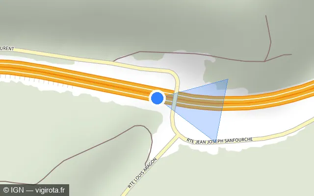 Vue plan de l'emplacement du radar de vitesse moyenne à Boulazac Isle Manoire sur A 89 / E 70 / La Transeuropéenne