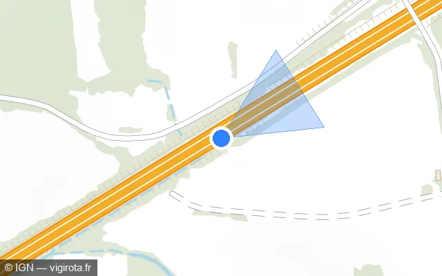 Vue plan de l'emplacement du radar de vitesse moyenne à Gourhel sur N 24