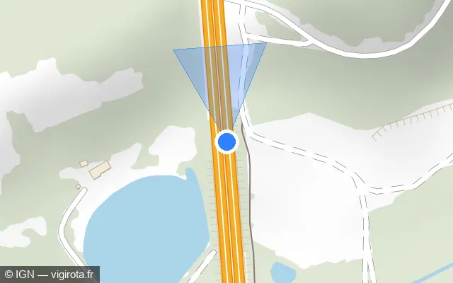 Vue plan de l'emplacement du radar de vitesse moyenne à Saint-Sylvestre sur A 20 / E 09 / L'Occitane