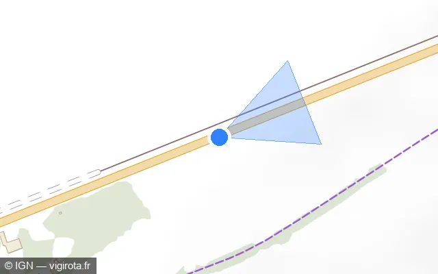 Vue plan de l'emplacement du radar de vitesse moyenne à Bailleulval sur N 25