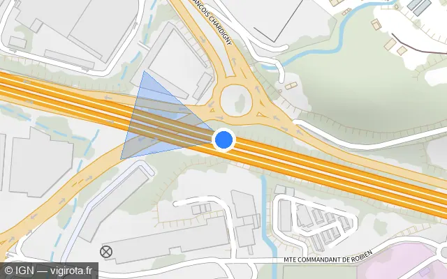 Vue plan de l'emplacement du radar de vitesse moyenne à La Penne-sur-Huveaune sur A 50 / Autoroute Est