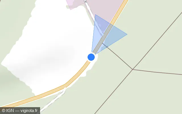 Vue plan de l'emplacement du radar de vitesse moyenne à Tilly sur Route de Vernon / D 181