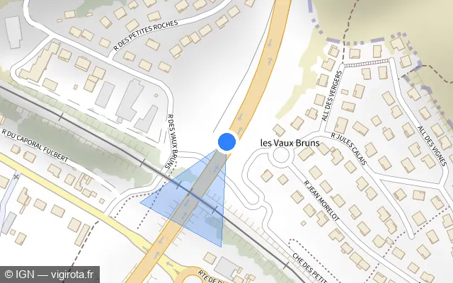 Vue plan de l'emplacement du radar de vitesse moyenne à Talant sur M 274 / LINO