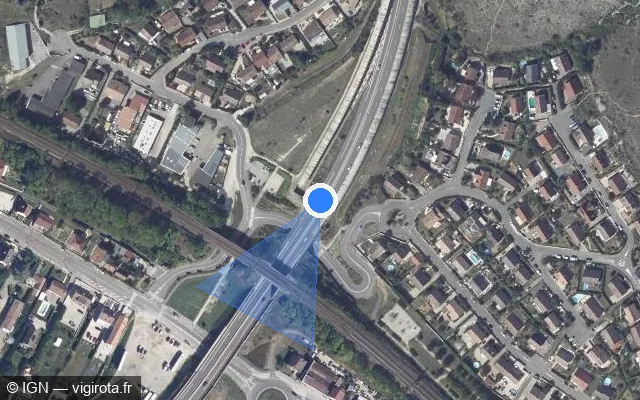 Vue satellite de l'emplacement du radar de vitesse moyenne à Talant sur M 274 / LINO