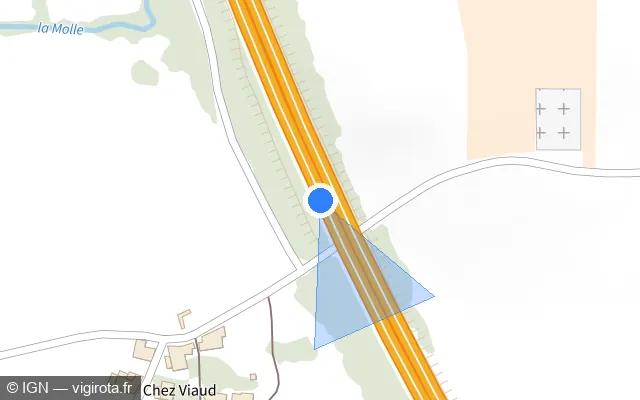 Vue plan de l'emplacement du radar de vitesse moyenne à Saint-Martial-de-Mirambeau sur A 10 / E 05 / L'Aquitaine