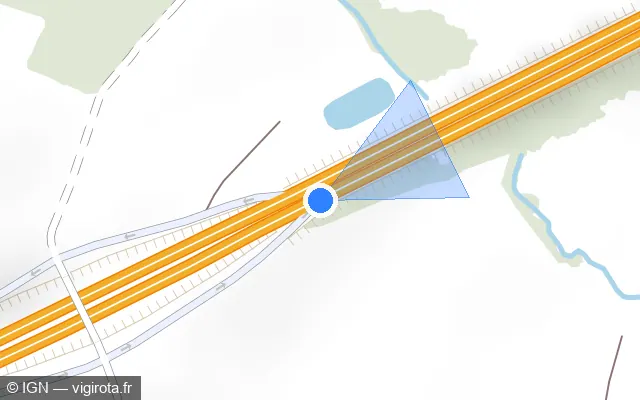 Vue plan de l'emplacement du radar de vitesse moyenne à Sassangy sur N 80 / E 607