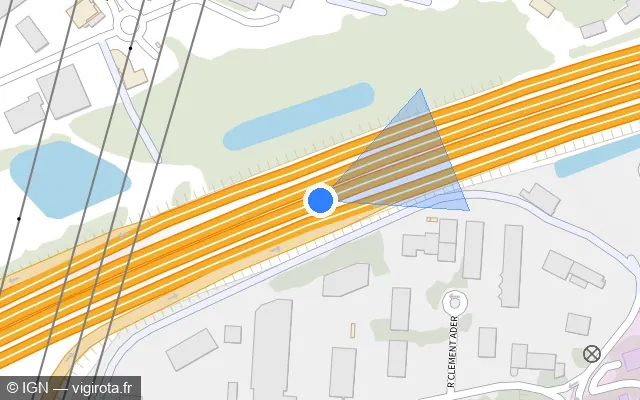 Vue plan de l'emplacement du radar de vitesse moyenne à Saint-Jean-de-Védas sur A 9 / E 15 / E 80 / La Languedocienne