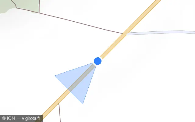 Vue plan de l'emplacement du radar de vitesse moyenne à Augerville-la-Rivière sur D 2152