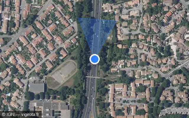 Vue satellite de l'emplacement du radar fixe à Avignon sur D 907 / Rocade Charles de Gaulle