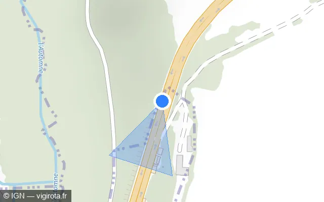 Vue plan de l'emplacement du radar fixe à Largny-sur-Automne sur N 2