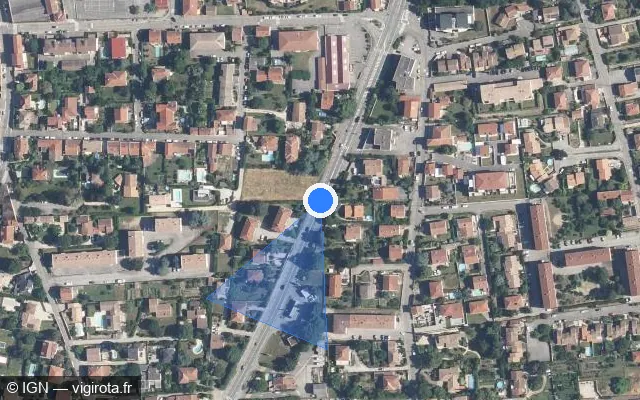 Vue satellite de l'emplacement du radar fixe à Tain-l'Hermitage sur Avenue de Nîmes / D 86
