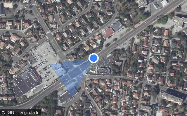 Vue satellite de l'emplacement du radar fixe à Dijon sur Boulevard des Allobroges