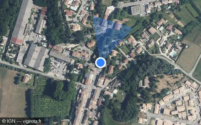 Vue satellite de l'emplacement du radar fixe à Saulce-sur-Rhône sur Avenue du Dauphiné / N 7