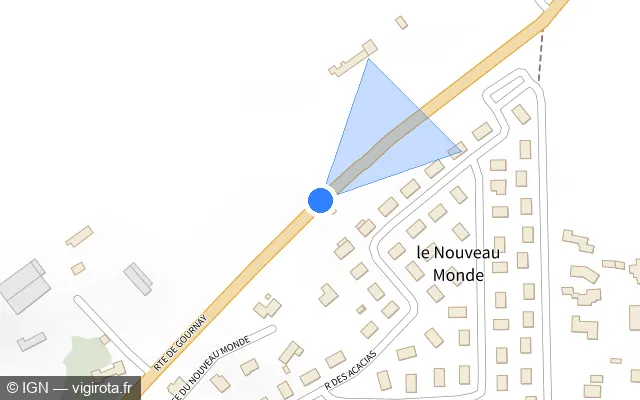 Vue plan de l'emplacement du radar fixe à Saint-Jacques-sur-Darnétal sur Route de Gournay / N 31 / E 46