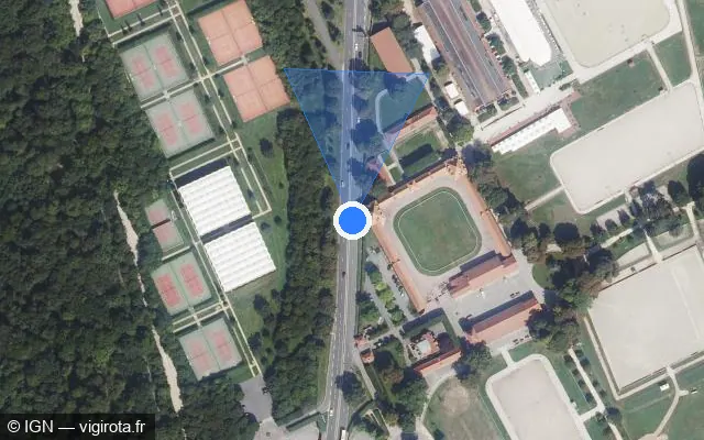Vue satellite de l'emplacement du radar fixe à Marnes-la-Coquette sur Boulevard de Jardy / D 182