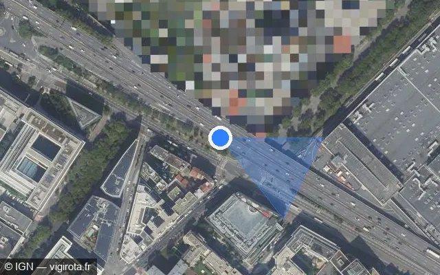 Vue satellite de l'emplacement du radar fixe à Vanves sur Voie CF/15
