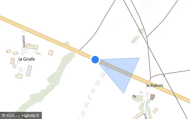 Vue plan de l'emplacement du radar fixe à Arpheuilles sur D 943