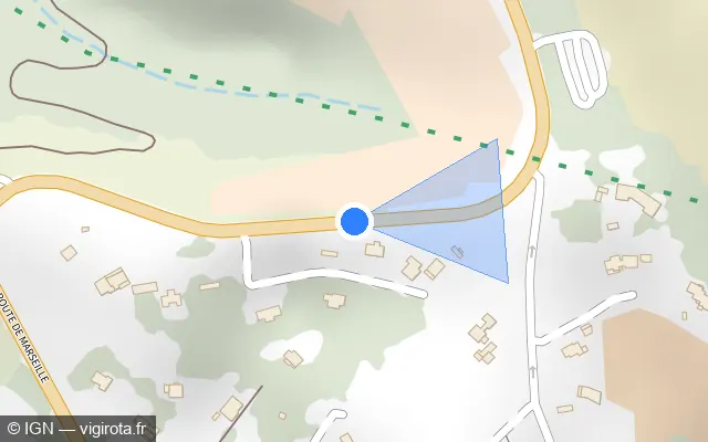 Vue plan de l'emplacement du radar fixe à Le Beausset sur Route de Marseille / D N8