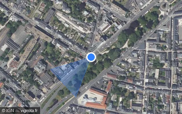 Vue satellite de l'emplacement du radar fixe à Saint-Jean-de-la-Ruelle sur Boulevard Rocheplatte