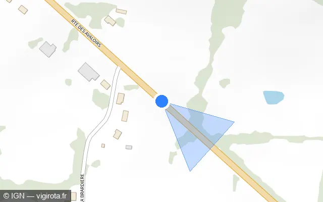 Vue plan de l'emplacement du radar fixe à Juvigny Val d'Andaine sur Route des Avaloirs / D 976