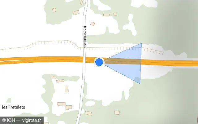 Vue plan de l'emplacement du radar fixe à Aclou sur A 28 / E 402