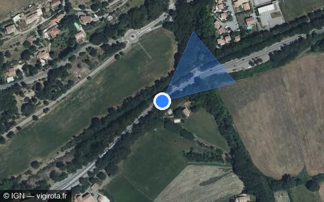Vue satellite de l'emplacement du radar fixe à Mallemoisson sur N 85