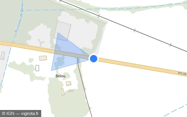 Vue plan de l'emplacement du radar fixe à La Ville-Dieu-du-Temple sur Route de Montauban / D 958