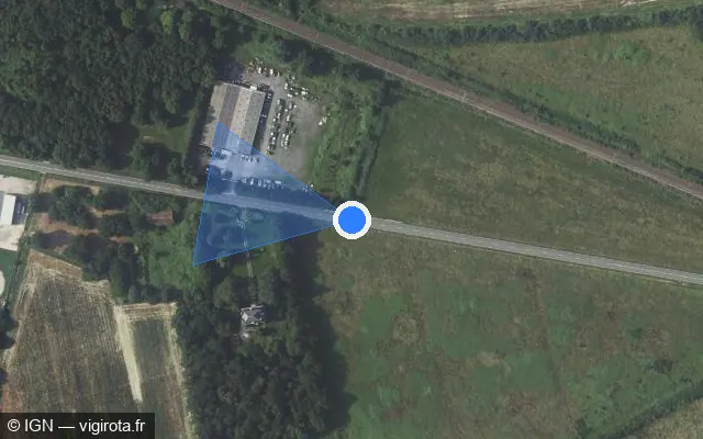 Vue satellite de l'emplacement du radar fixe à La Ville-Dieu-du-Temple sur Route de Montauban / D 958