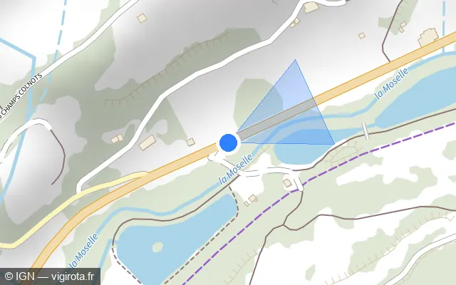 Vue plan de l'emplacement du radar fixe à Fresse-sur-Moselle sur Rue du 3e R.T.A. / N 66 / E 512