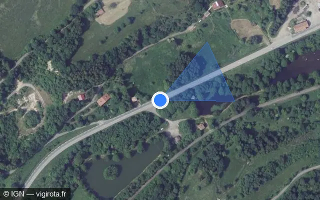 Vue satellite de l'emplacement du radar fixe à Fresse-sur-Moselle sur Rue du 3e R.T.A. / N 66 / E 512