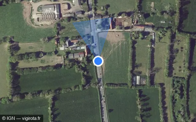 Vue satellite de l'emplacement du radar fixe à Brainville sur D 2