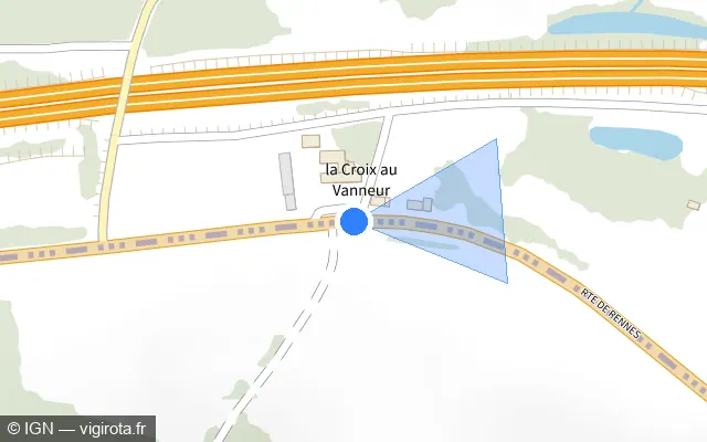 Vue plan de l'emplacement du radar fixe à La Brûlatte sur D 57