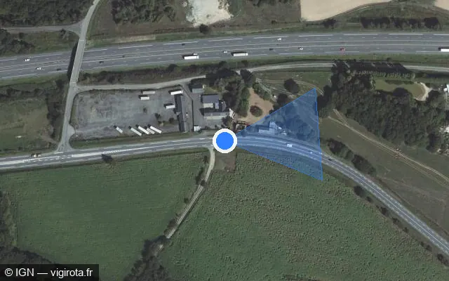 Vue satellite de l'emplacement du radar fixe à La Brûlatte sur D 57