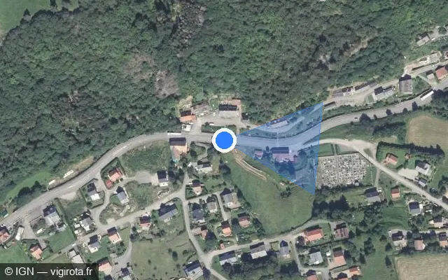 Vue satellite de l'emplacement du radar fixe à Le Bonhomme sur Rue du 3e Spahis Algériens / D 415