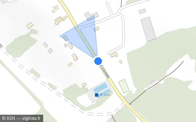 Vue plan de l'emplacement du radar fixe à Épervans sur Route de Louhans / D 978