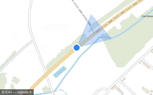 Vue plan de l'emplacement du radar fixe à Saint-Marcel sur D 673