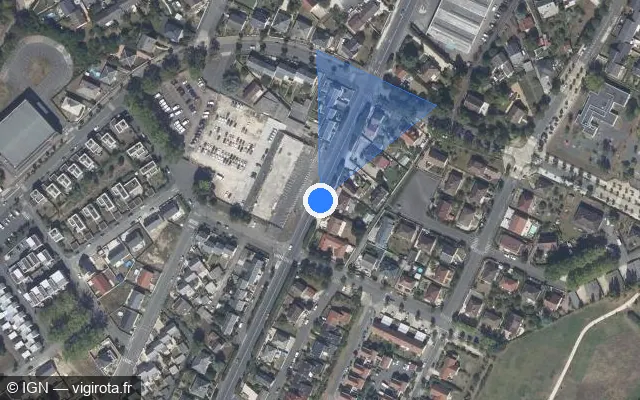 Vue satellite de l'emplacement du radar fixe à Bourges sur Avenue du Général Charles de Gaulle / D 940