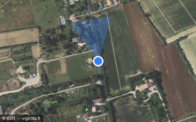 Vue satellite de l'emplacement du radar fixe à Bressols sur Route de Corbarieu / D 21