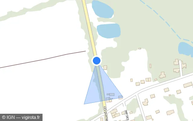 Vue plan de l'emplacement du radar fixe à Bains-sur-Oust sur D 873