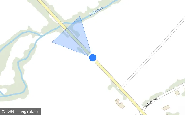 Vue plan de l'emplacement du radar fixe à Talensac sur D 62