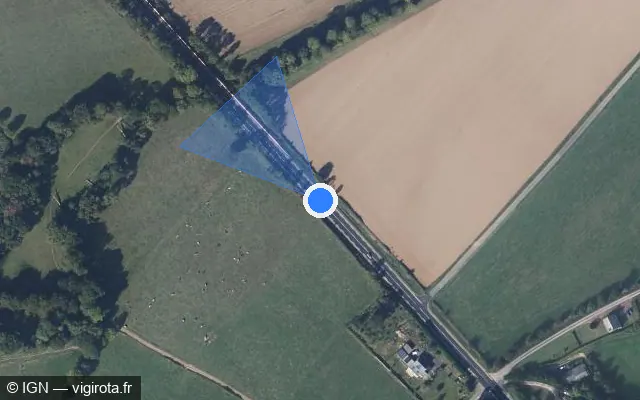 Vue satellite de l'emplacement du radar fixe à Talensac sur D 62