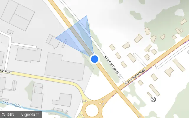 Vue plan de l'emplacement du radar fixe à Sapois sur N 5