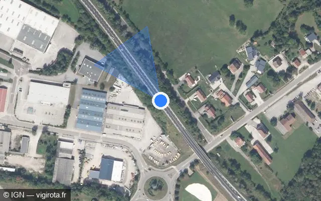 Vue satellite de l'emplacement du radar fixe à Sapois sur N 5