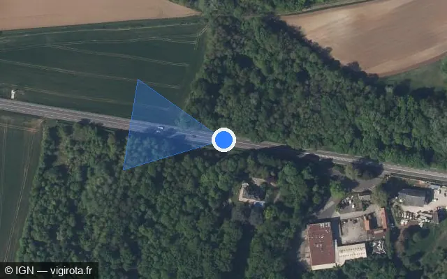 Vue satellite de l'emplacement du radar fixe à Ville-Savoye sur N 31 / E 46