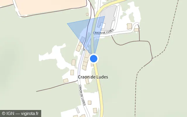 Vue plan de l'emplacement du radar fixe à Mailly-Champagne sur D 9
