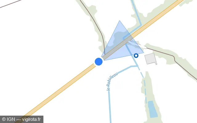 Vue plan de l'emplacement du radar fixe à Varennes-lès-Narcy sur Route de la Charité / N 151