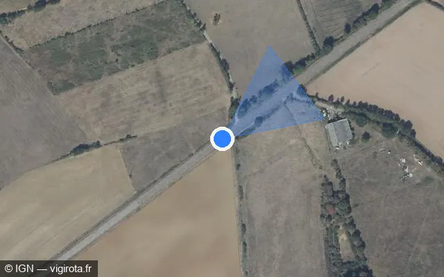 Vue satellite de l'emplacement du radar fixe à Varennes-lès-Narcy sur Route de la Charité / N 151