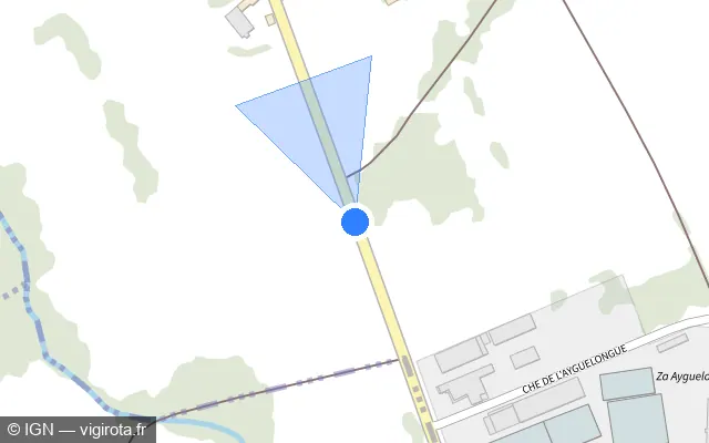 Vue plan de l'emplacement du radar fixe à Viellenave-d'Arthez sur D 945