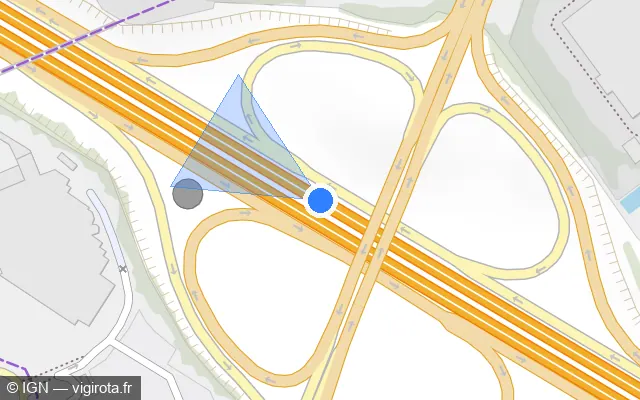 Vue plan de l'emplacement du radar fixe à Lieusaint sur A 5a